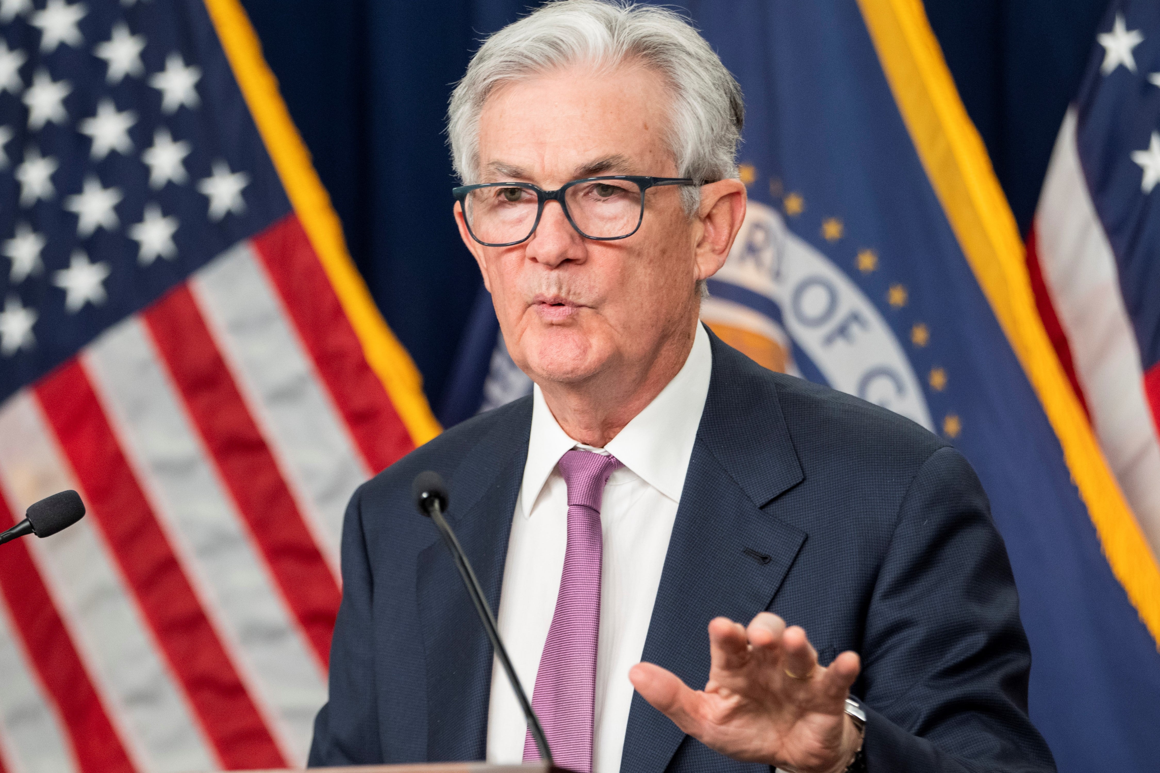 El jefe de la FED, Jerome Powell, el miércoles con conferencia.