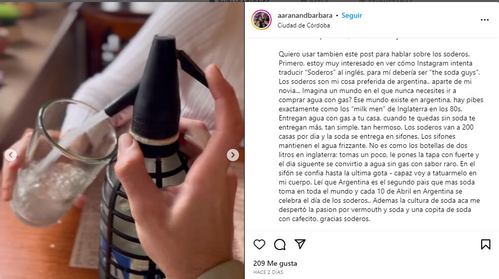 El joven publicó en su Instagram un ensayo sobre los soderos y se hizo viral