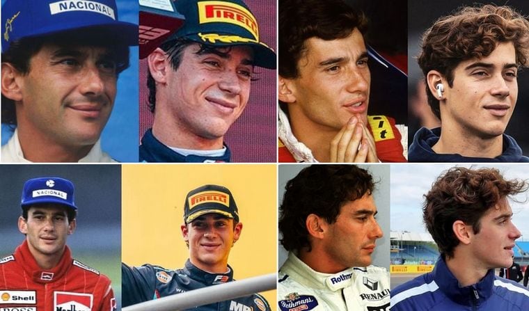 Imágenes encontradas por los fanáticos en donde se ve el parecido entre Ayrton Senna y Franco Colapinto.