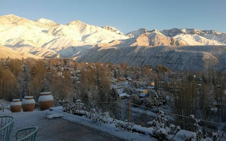 Así fue el amanecer de este viernes en Potrerillos, Mendoza.