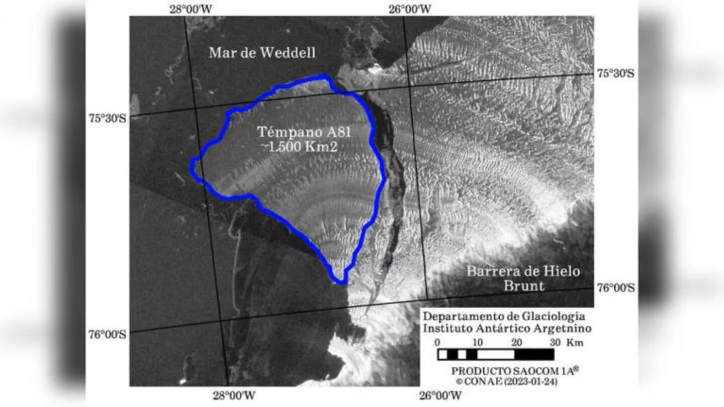 El iceberg desde los satélites