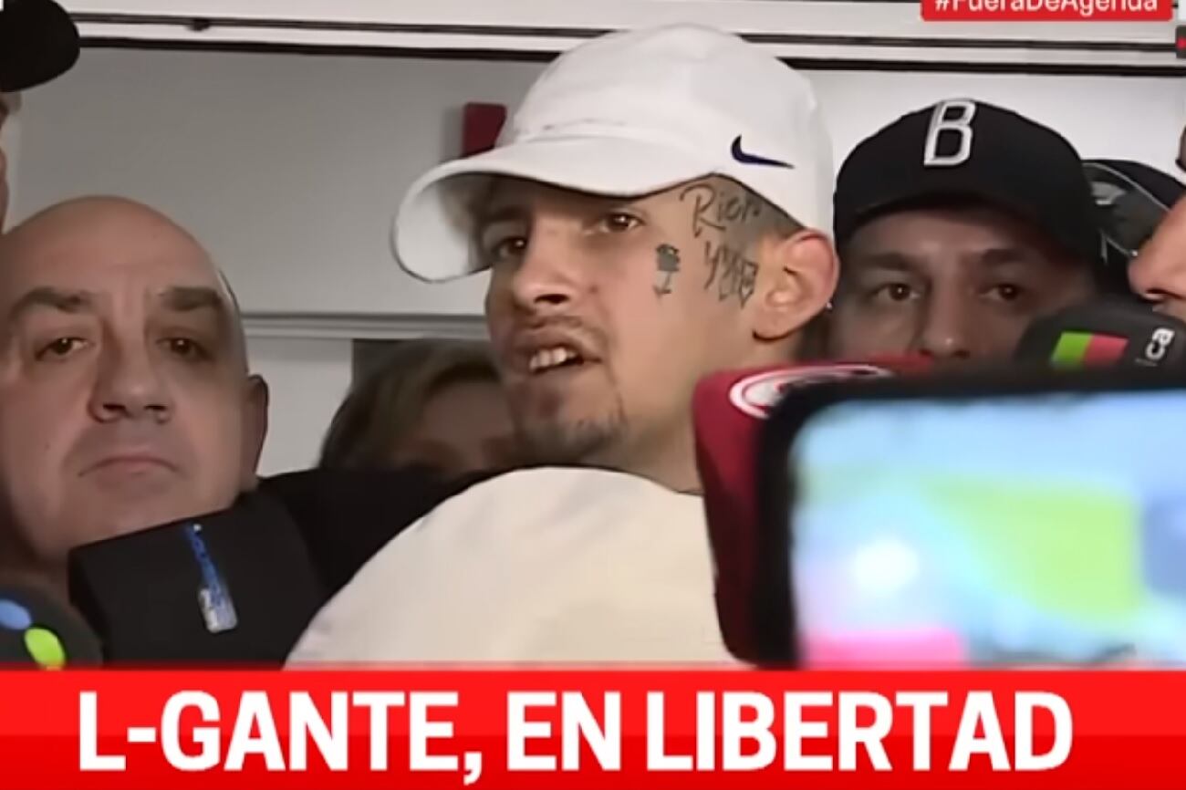 L-Gante habló tras su liberación. (Gentileza C5n/Captura de pantalla).