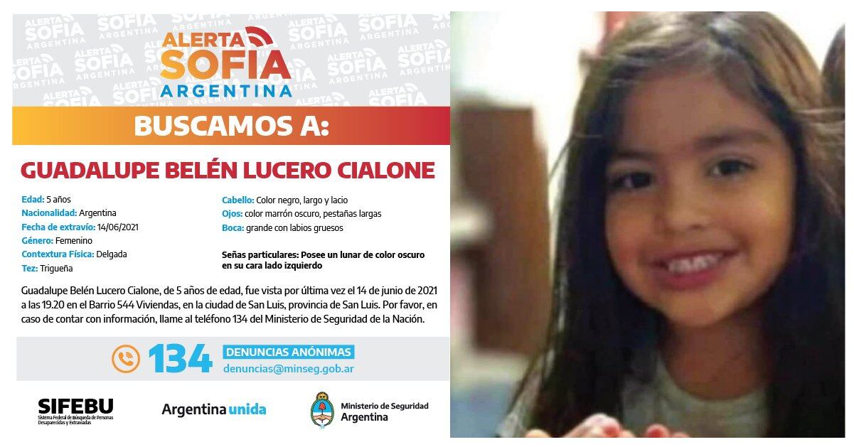 Alerta Sofía Guadalupe Lucero