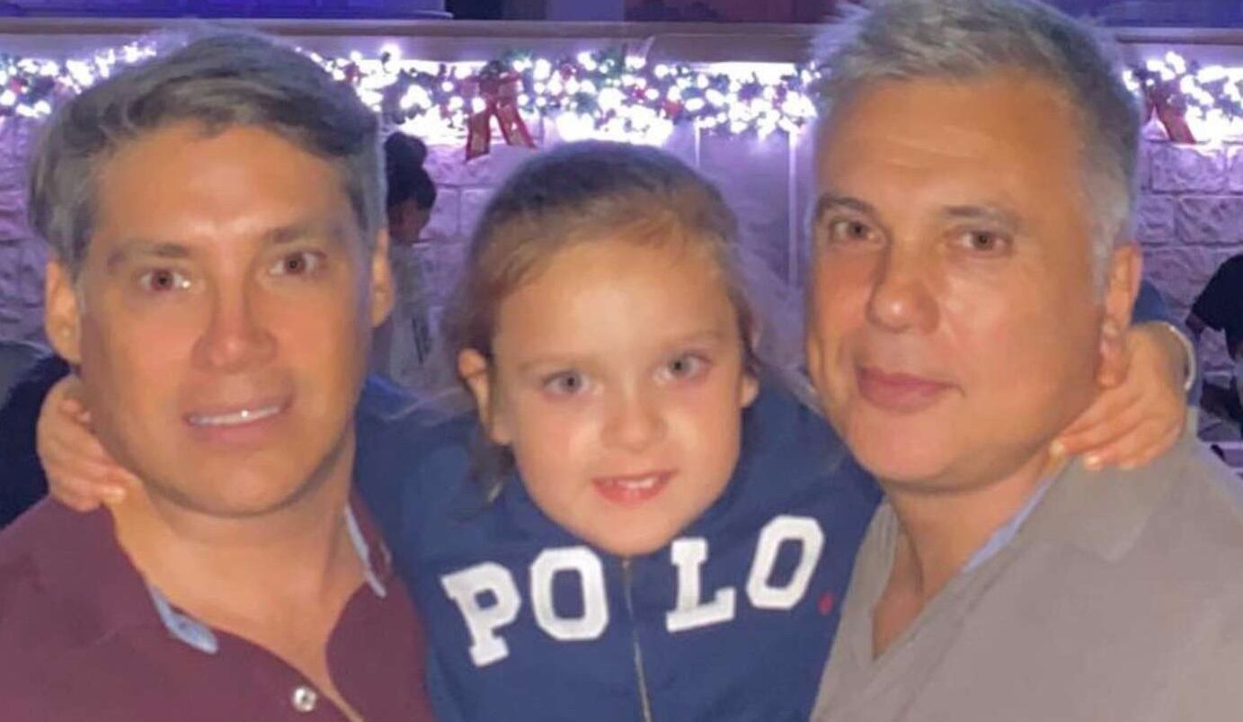 Andrés Galfrascoli y Fabián Núñez junto a su hija Sofía, desaparecidos en Miami