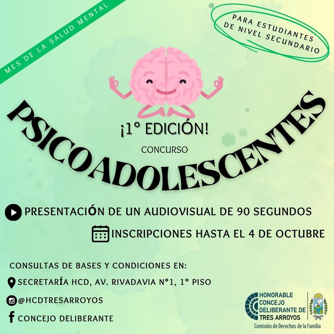 Se viene la primera edición del Concurso “Psicoadolescentes”