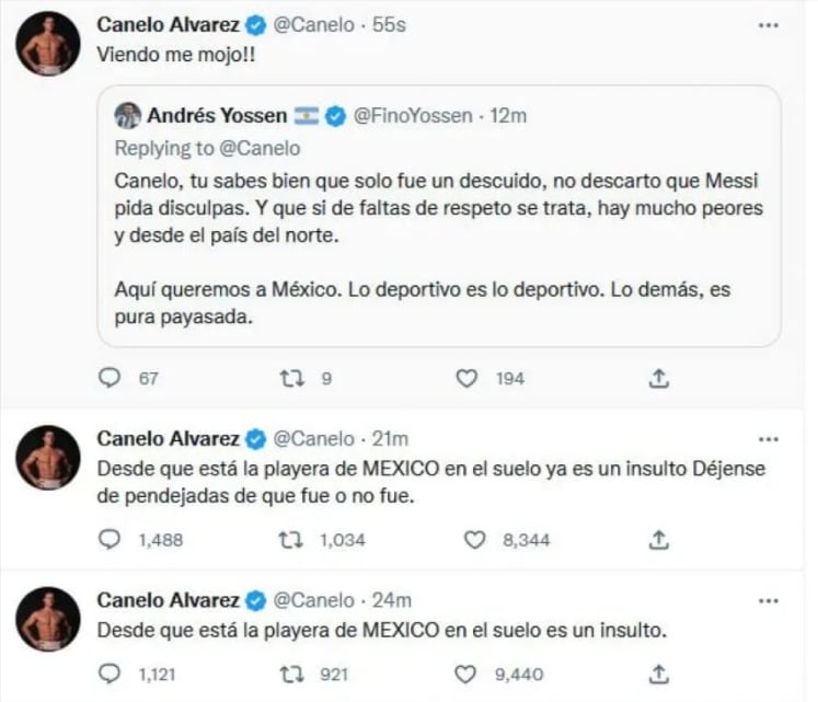 Canelo Álvarez explotó contra Lionel Messi por un polémico video.