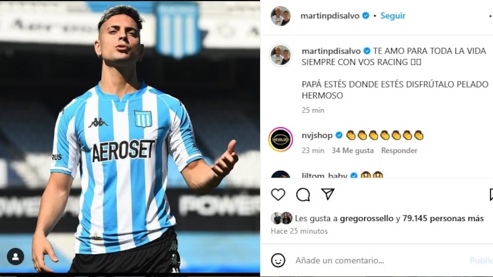 El festejo de Coscu tras la consagración de Racing en la Copa Sudamericana.