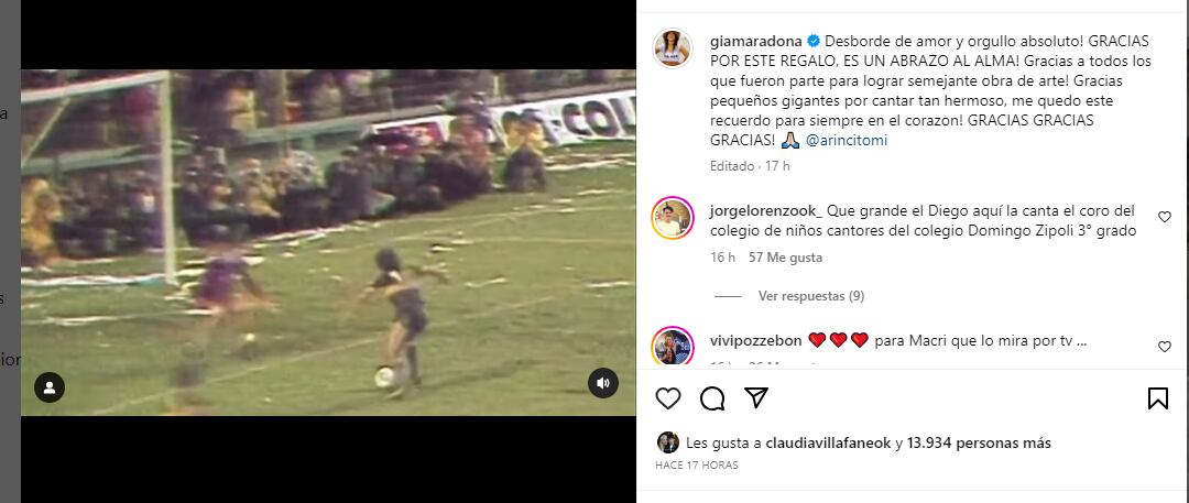 el recuerdo de Gianinna Maradona a su papá