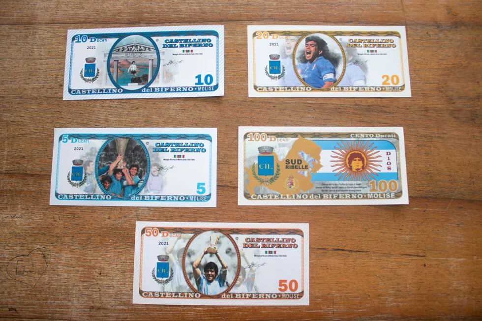 Los billetes son una edición limitada emitida por un pueblo de Italia.