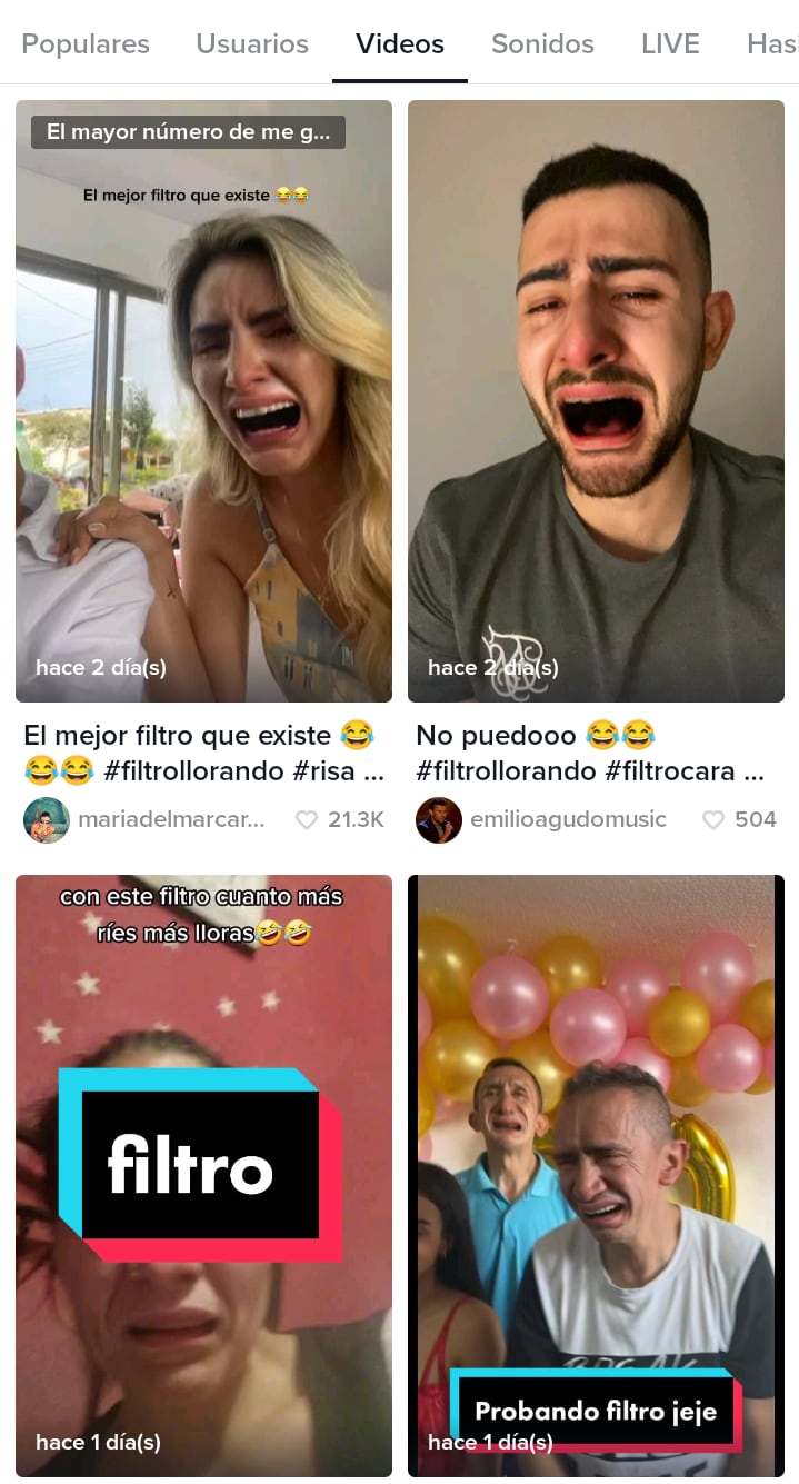 Cómo usar el filtro viral de TikTok de la cara llorando.