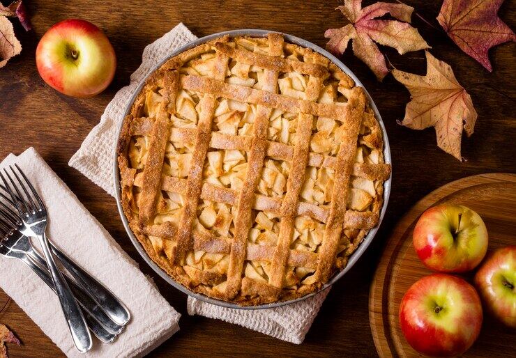 Tarta de manzana sin gluten y sin azúcar.