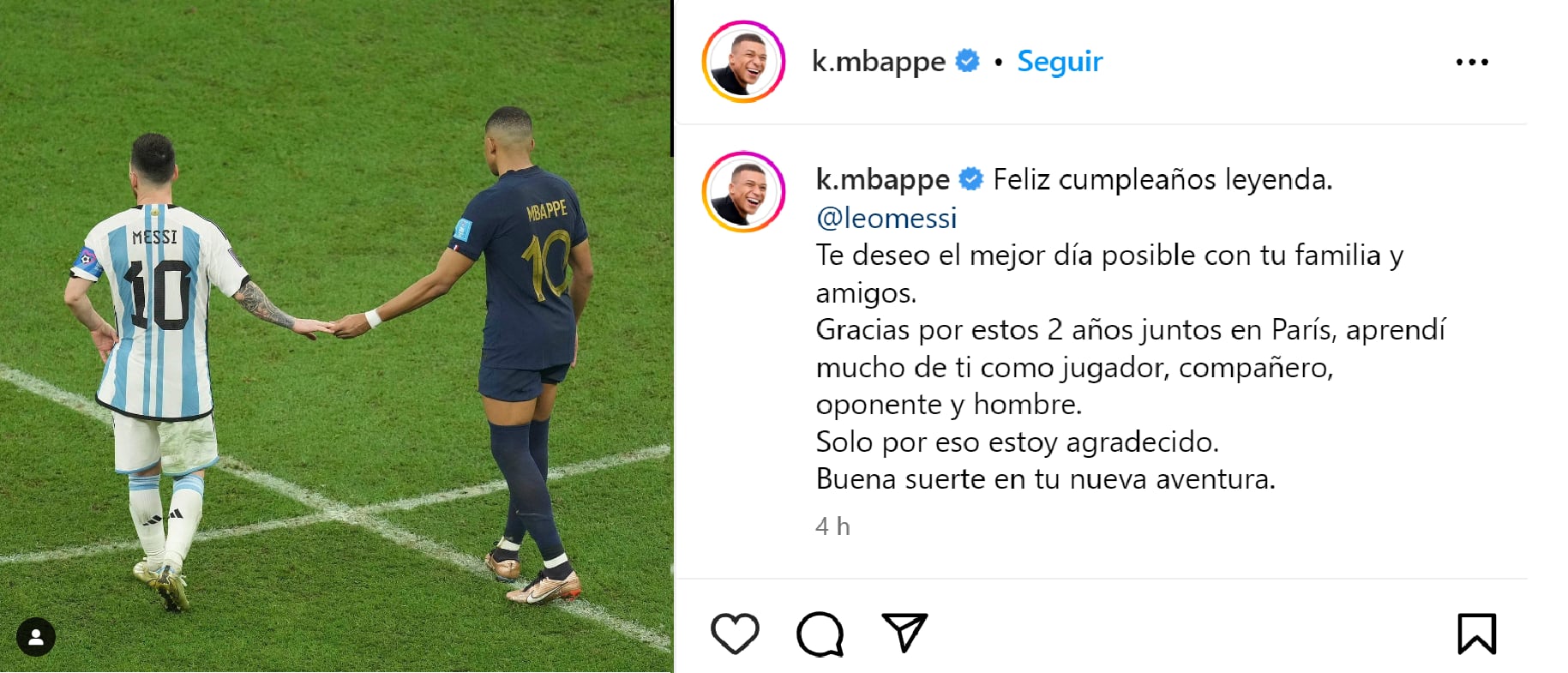 Mbappé eligió una foto particular