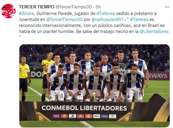 El sentimiento de Guilherme Parede por Talleres y el respeto que se ganó el club.