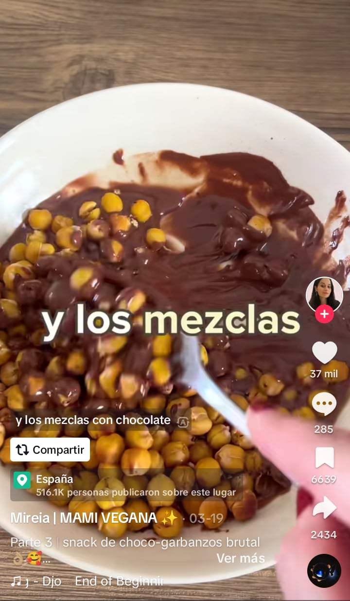 Receta en una AirFlyer: snack de garbanzos y chocolate super facil y saludable