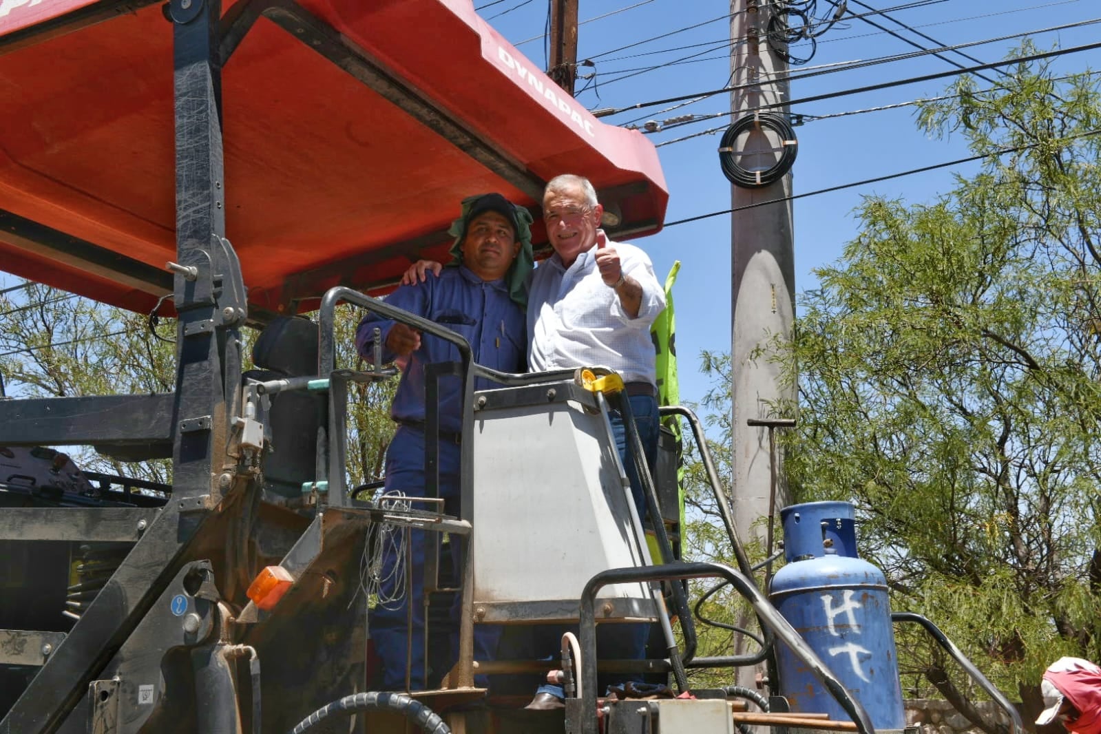 Jaldo compartió con los trabajadores.