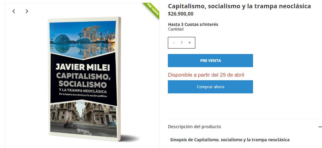 El libro va a estar disponible a partir del 29 de abril.