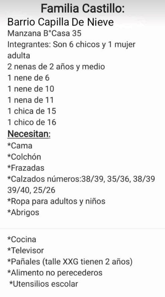 Listado que comparten en las redes sociales.