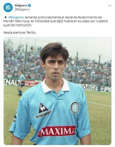 Dolor en el futbol argentino por la muerte de Hernán Manrique.