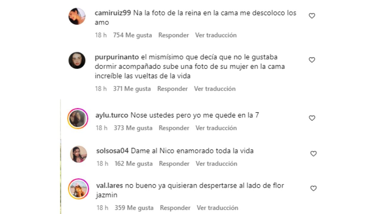 Los comentarios de la foto.