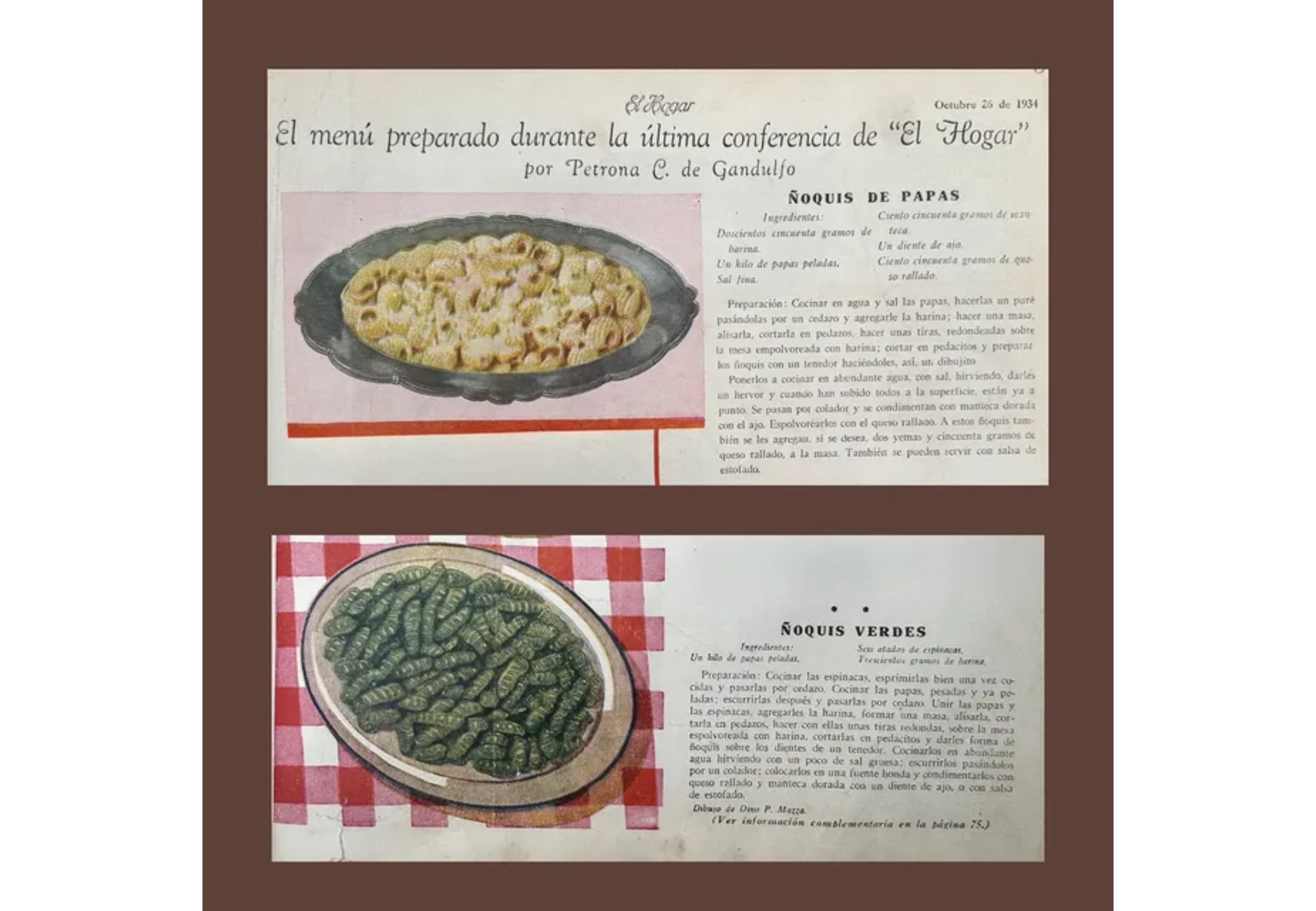 La receta original de los ñoquis de Doña Petrona.