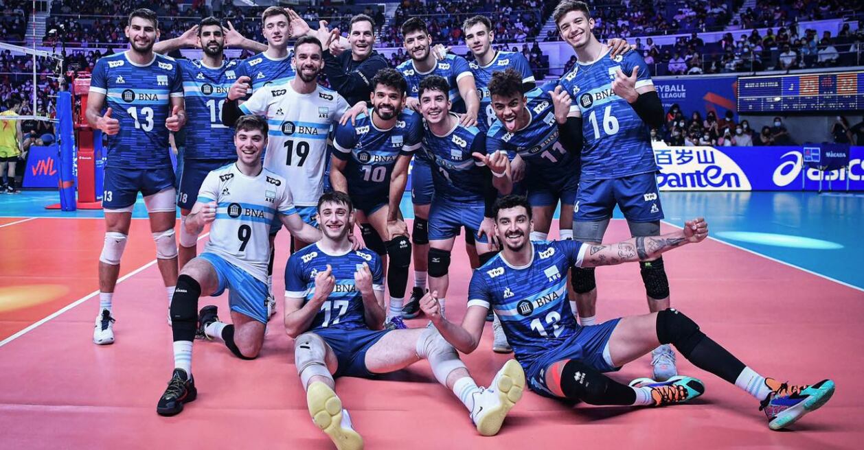 Argentina festejó el triunfo ante China, su segundo triunfo en la Liga de Naciones de vóleibol.