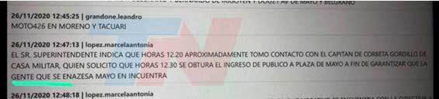 El pedido de la Casa Militar a la Policía de la Ciudad.