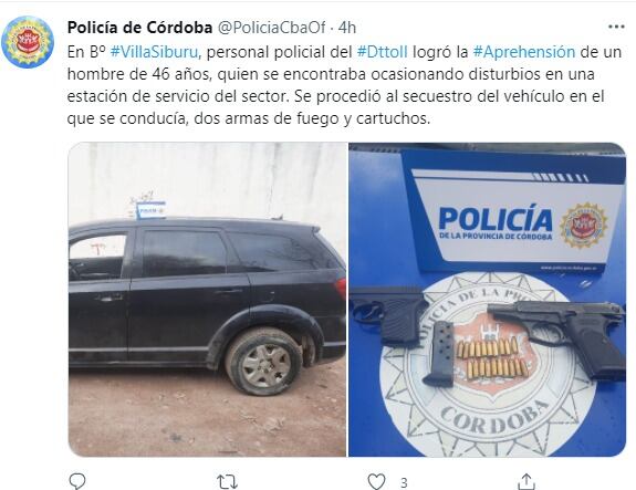 La Policía de Córdoba detuvo a un hombre de 46 años por disturbios.