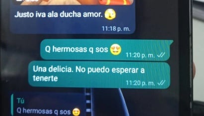 Los chats entre la víctima y la estafadora.