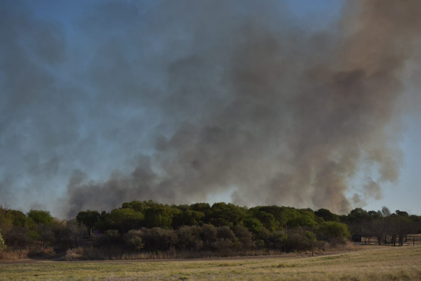 Incendio atrás del Tiro Federal. (Facundo Luque)