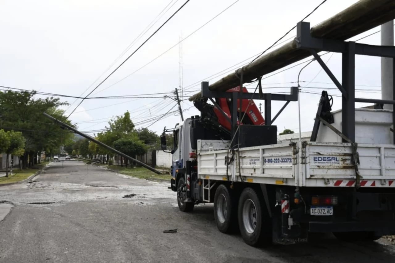 Destrozos que dejó la tormenta en San Luis.