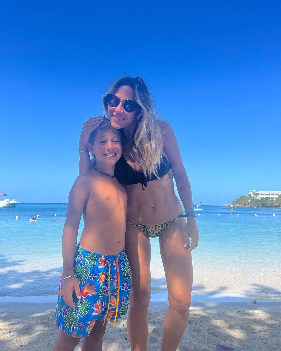 Jimena Barón con su hijo Momo