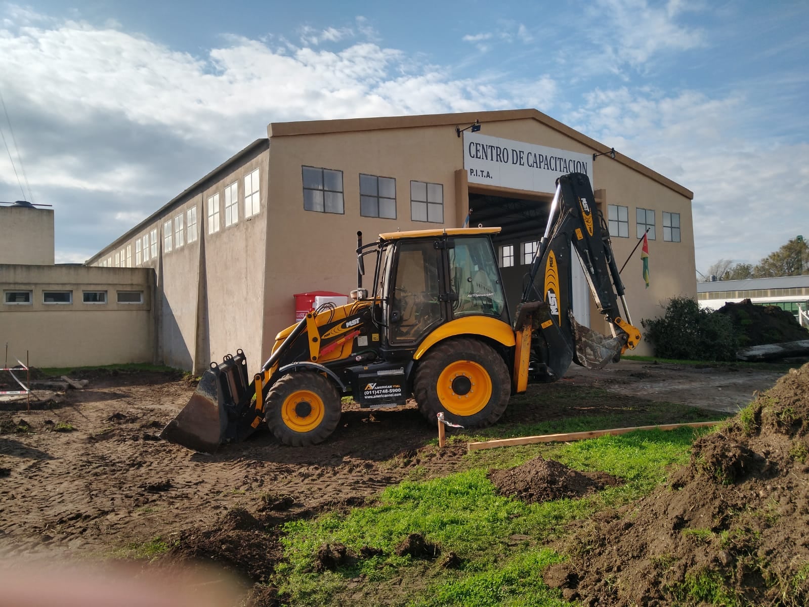 la obra del Polo Tecnológico Metalúrgico del Parque Industrial de Tres Arroyos