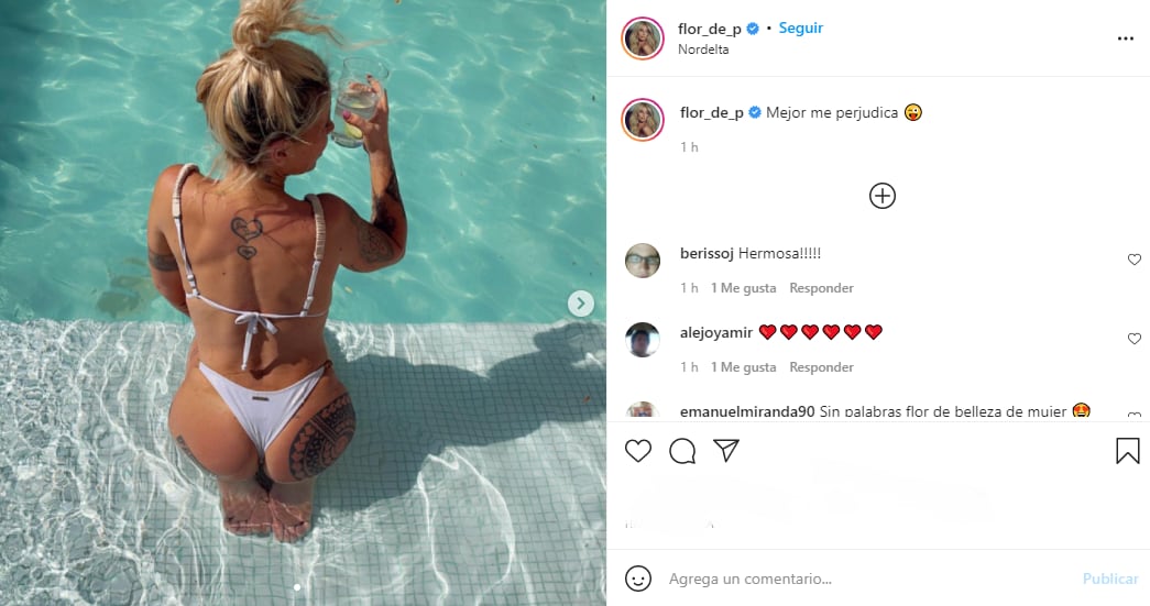 Florencia Peña afrontó el calor fiel a su estilo