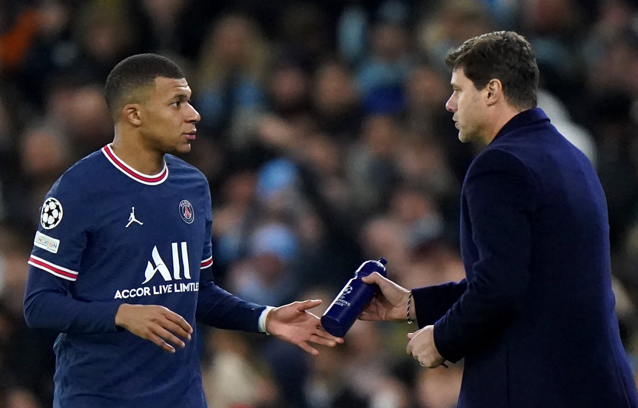 Mauricio Pochettino y Kylian Mbappé 