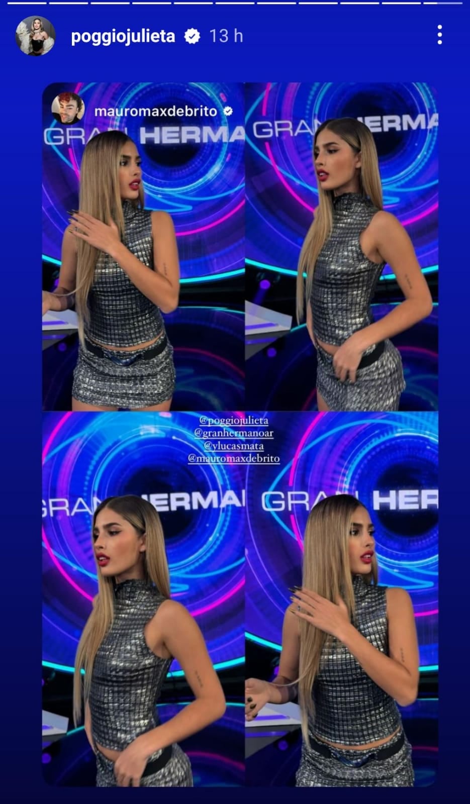 Julieta Poggio de Gran Hermano sorprendió con un impactante outfit con mucho brillo