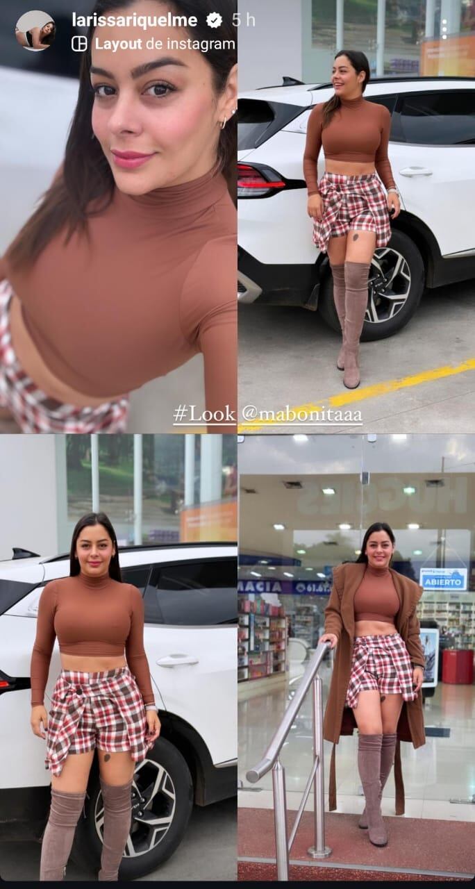 Larissa Riquelme posó con un look universitario y conquistó la mirada de todos