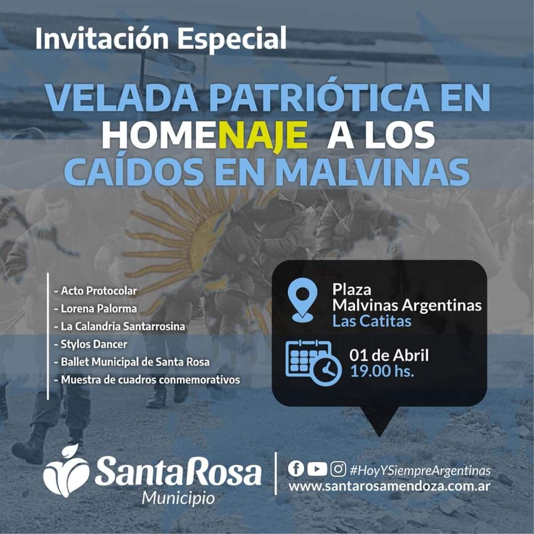 Invitan a los vecinos de los departamentos del Este para conmemorar el día del Veterano y de los Caídos en la Guerra de Malvinas.