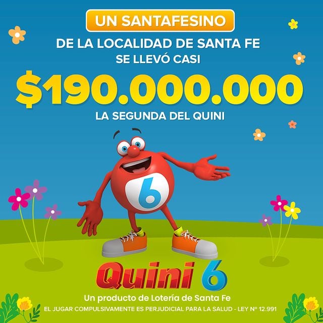 Un santafesino ganó casi $190.000.000 e el Quini 6.