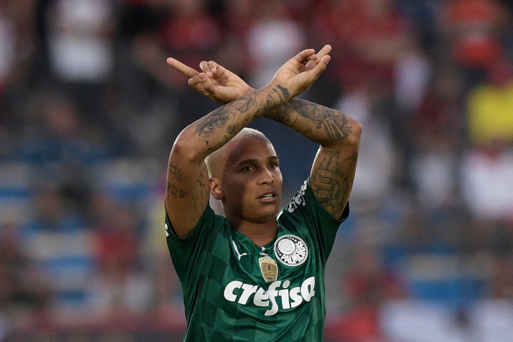 Deyverson marcó el 2 a 1 de Palmeiras ante Flamengo, en la final de la Copa Libertadores. (Conmebol).