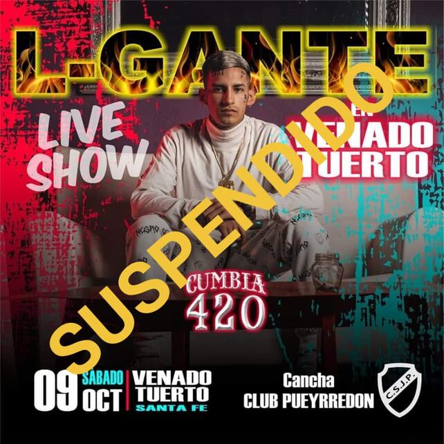 Show de L-Gante suspendido