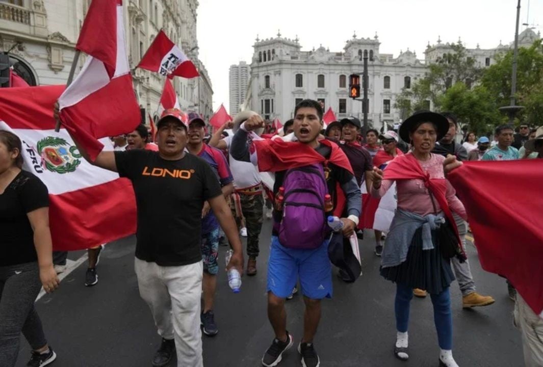 Manifestaciones en Perú el pasado enero de 2023