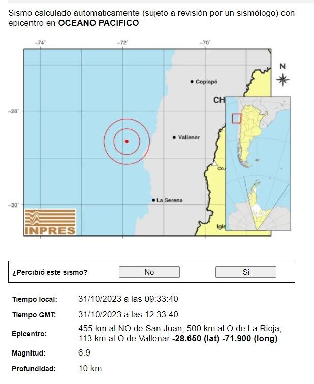 sismo en Chile