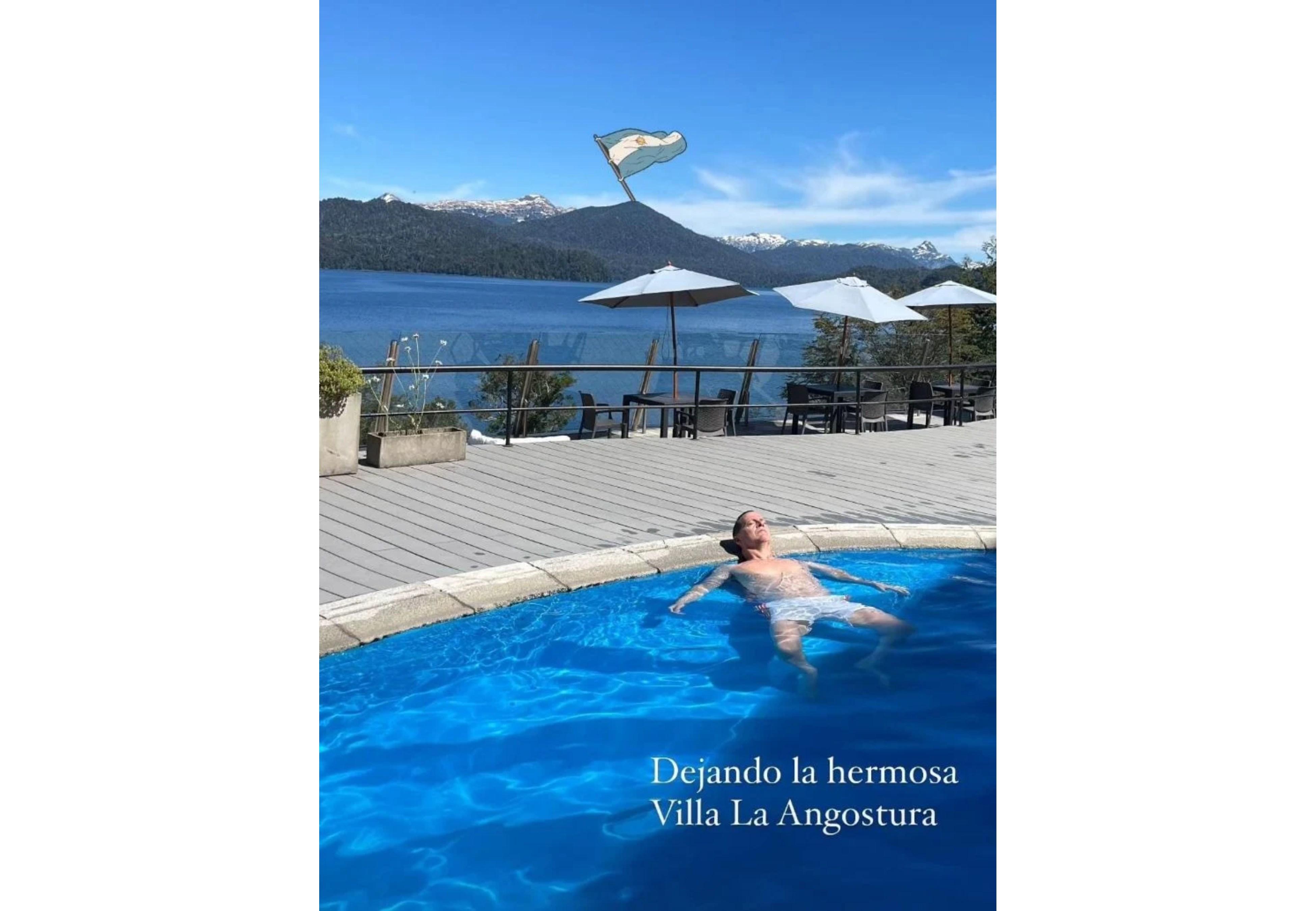 Matías Martin de vacaciones en Villa La Angostura.