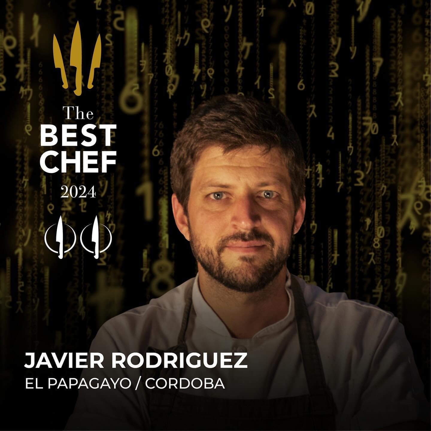 Javier Rodríguez recibió dos cuchillos de tres en el premio The Best Chef 2024.