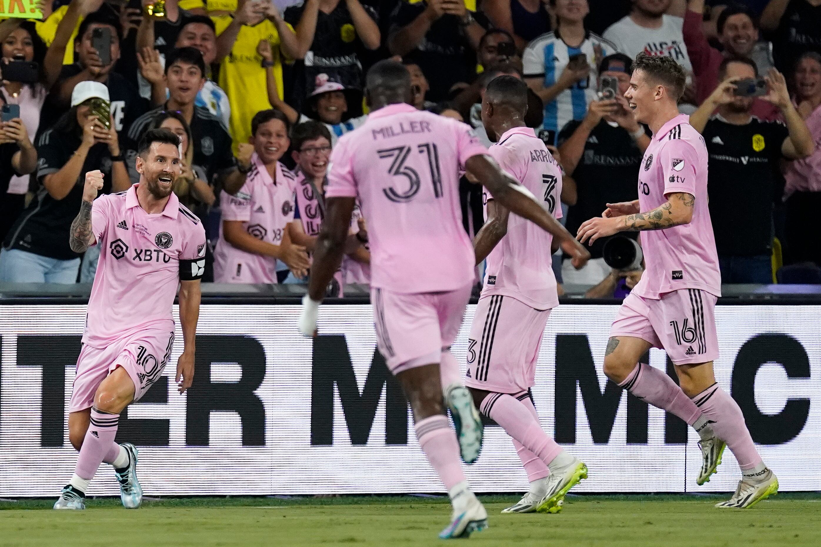 Messi festeja su gol ante Nashville. (AP Foto/George Walker IV)