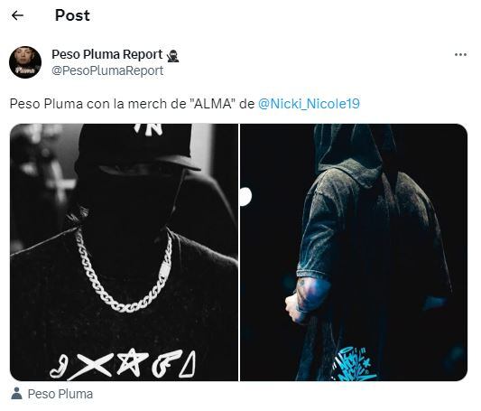 Peso Pluma usó una prenda de vestir de Nicki Nicole en un show y revolucionó las redes