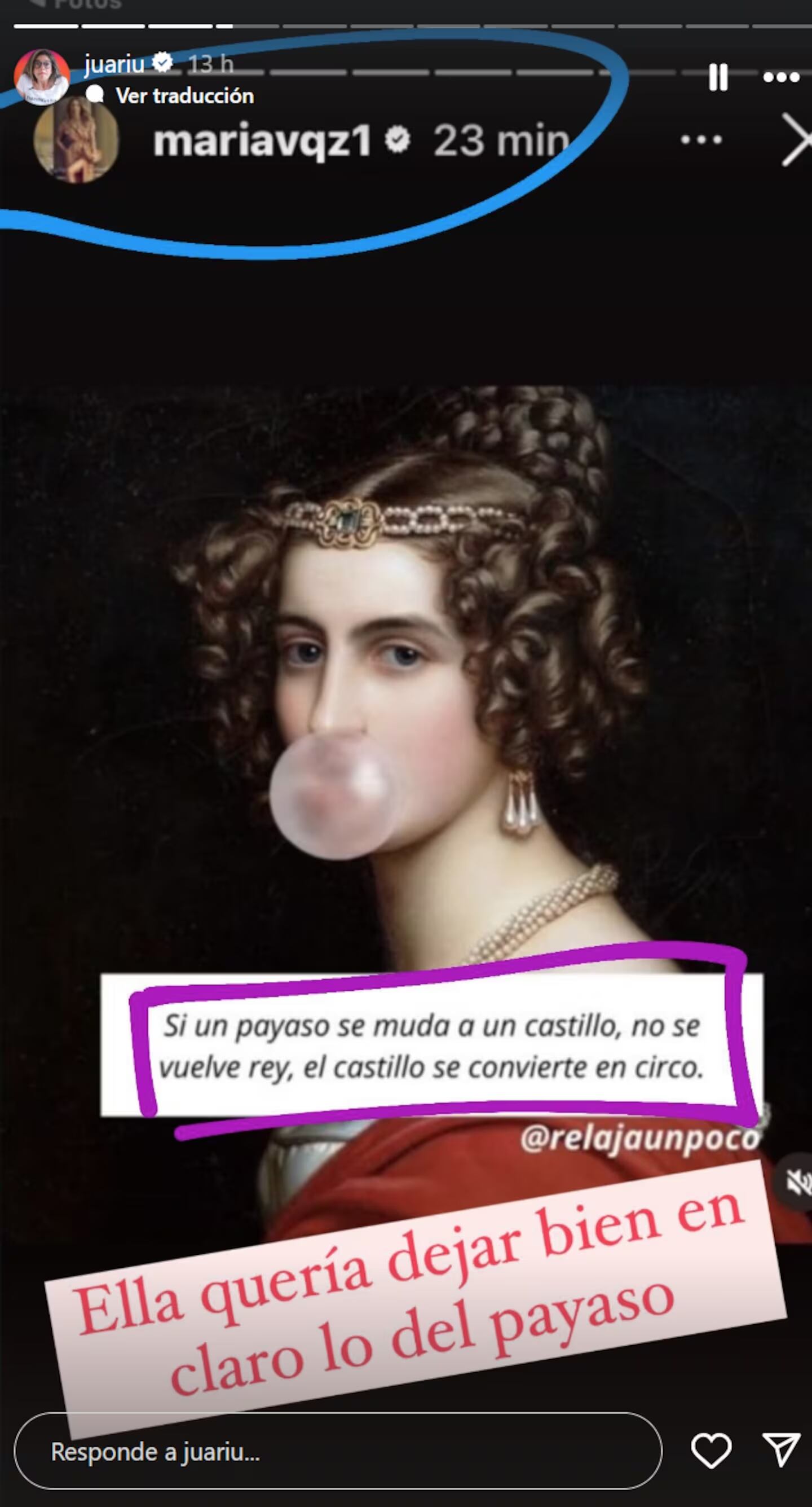 Las indirectas de María Vázquez en Instagram que generó rumores de separación