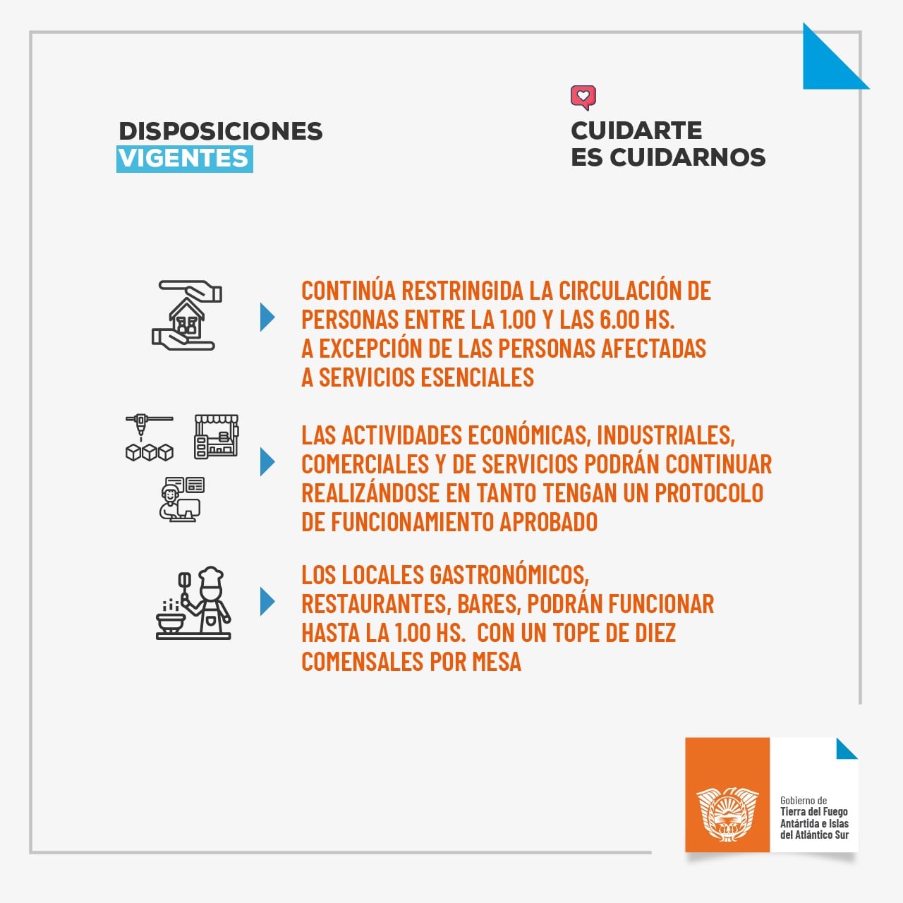 Las mismas se encuentran vigentes desde el sábado 26 de junio y hasta el 9 de julio inclusive.