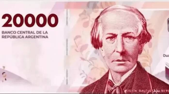 La imagen ilustrativa sobre el nuevo billete de $ 20.000.