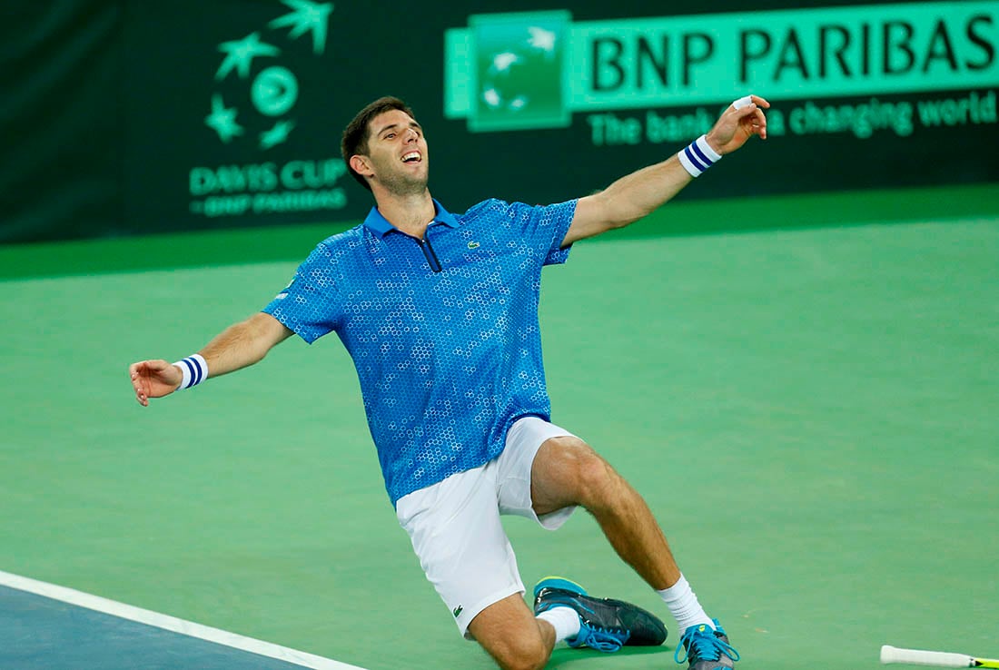 Federico Delbonis ganó su partido ante el griego Michail Pervolarakis por 7-6 y 6-1.